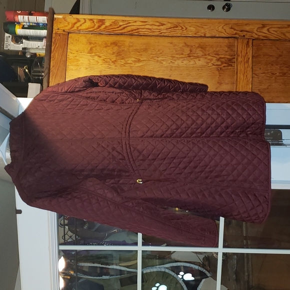 Hobbs of London UK 14/US 12 Quilted High Quality Detailing Coat L:33" EUC Maroon - Picture 3 of 6